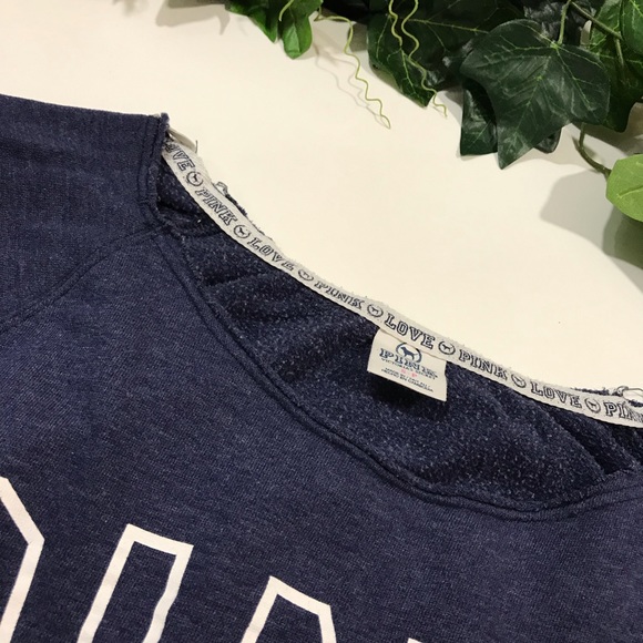 Pink Victoria’s Secret Navy White raw edge Sweat - Picture 5 of 8